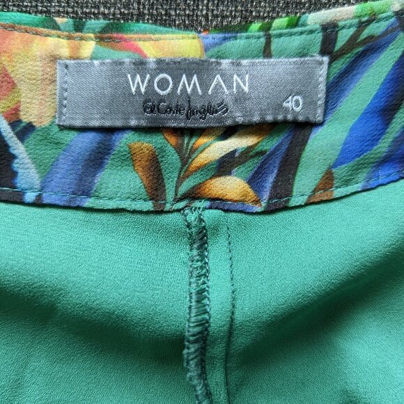 Wide Leg Flowy Green Floral Pants - El Corto Ingles Woman - Picture 4 of 13